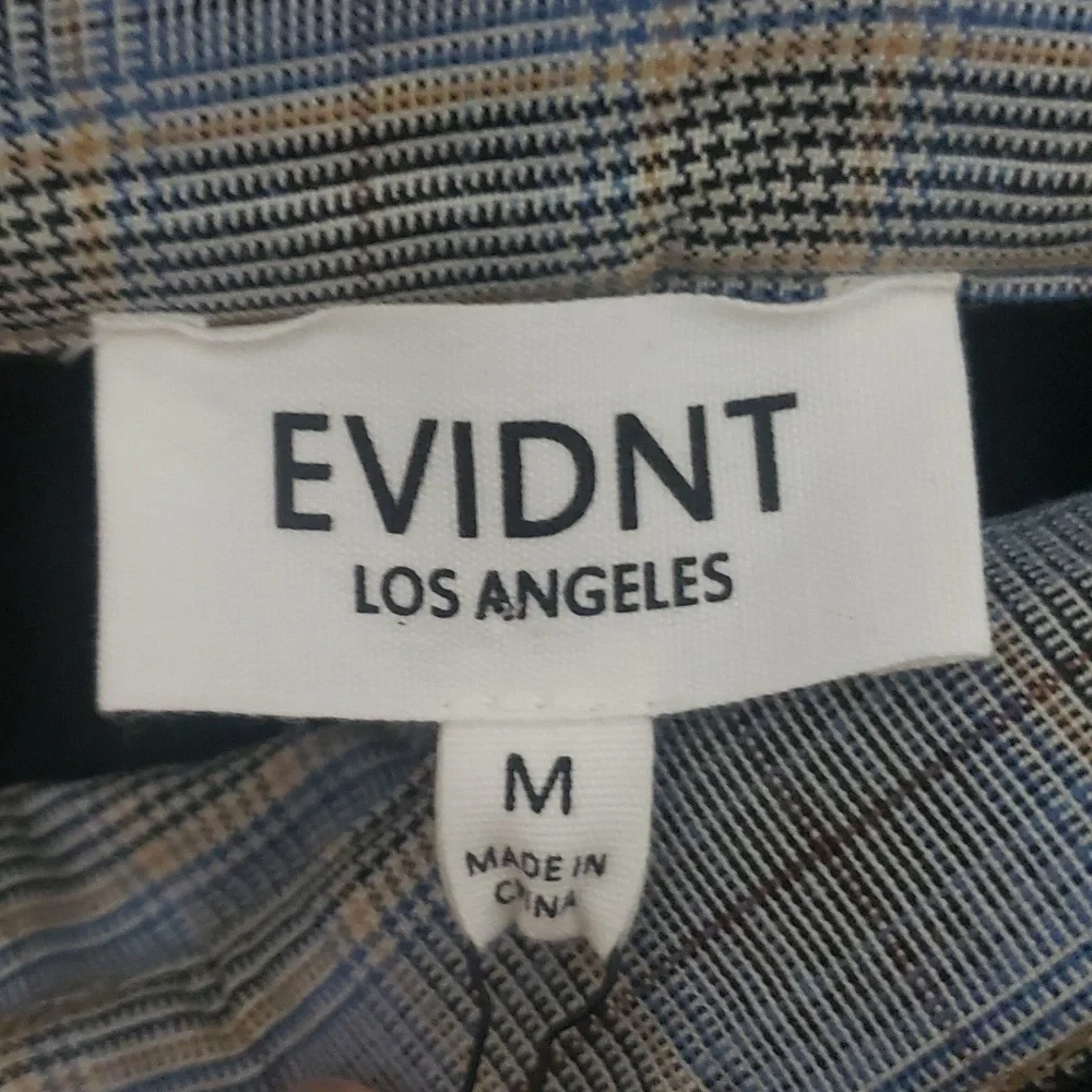 Glen Check Plaid Crop Pants Size M Blue/Black